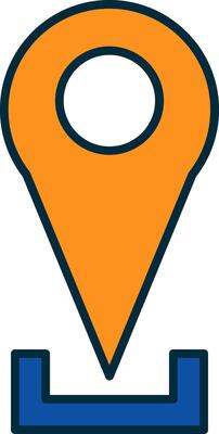 Location Pin Line Filled Two Colors Icon