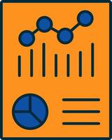 Graphical Report Line Filled Two Colors Icon vector