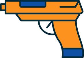 Revolver Line Filled Two Colors Icon vector
