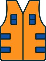 Bullet Proof Vest Line Filled Two Colors Icon vector