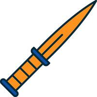 Dagger Line Filled Two Colors Icon vector