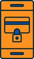 Secure Payment Line Filled Two Colors Icon vector