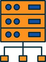 Structured Data Line Filled Two Colors Icon vector