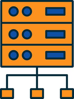 Structured Data Line Filled Two Colors Icon