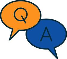 Question And Answer Line Filled Two Colors Icon vector