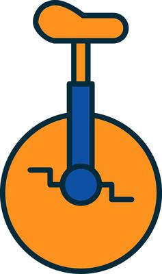 Monocycle Line Filled Two Colors Icon