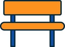Bench Line Filled Two Colors Icon vector