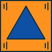 Triangle Line Filled Two Colors Icon vector