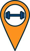 Gym Location Line Filled Two Colors Icon vector