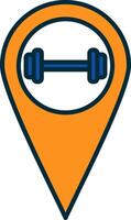 Gym Location Line Filled Two Colors Icon vector