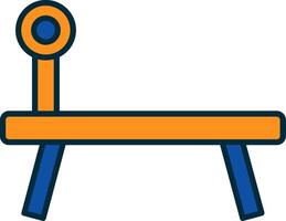 Bench Press Line Filled Two Colors Icon vector