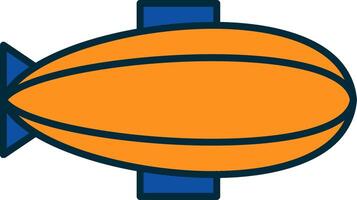 Zeppelin Line Filled Two Colors Icon vector