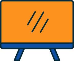 televisión línea lleno dos colores icono vector