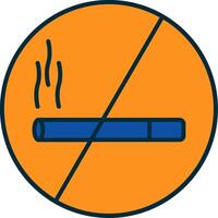 No Smoking Line Filled Two Colors Icon vector