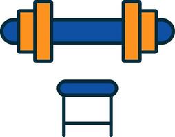 Dumbbell Line Filled Two Colors Icon vector