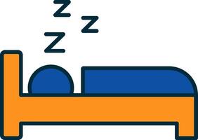 dormir línea lleno dos colores icono vector