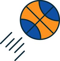 baloncesto línea lleno dos colores icono vector