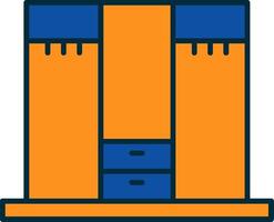 Closet Line Filled Two Colors Icon vector