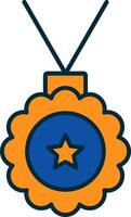 Medallion Line Filled Two Colors Icon vector