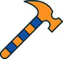 Hammer Line Filled Two Colors Icon vector