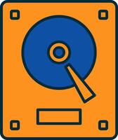 Hard Drive Line Filled Two Colors Icon vector