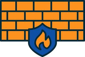 Firewall Line Filled Two Colors Icon vector