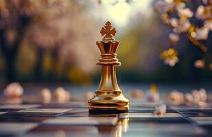 AI generated gold piece of chess photo