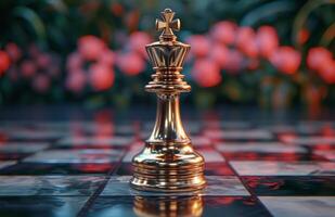 AI generated gold piece of chess photo