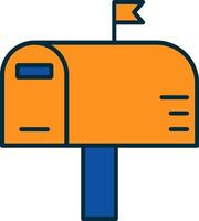 Mailbox Line Filled Two Colors Icon vector