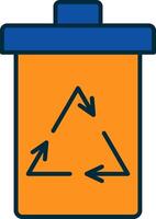 Recycle Bin Line Filled Two Colors Icon vector