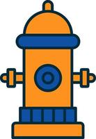 Fire Hydrant Line Filled Two Colors Icon vector