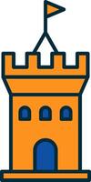 Castle Line Filled Two Colors Icon vector