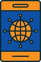 Internet Line Filled Two Colors Icon vector