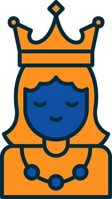 Princess Line Filled Two Colors Icon
