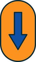 Scroll Down Line Filled Two Colors Icon vector