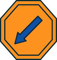 Keep Left Line Filled Two Colors Icon vector