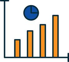 Statistics Line Filled Two Colors Icon vector