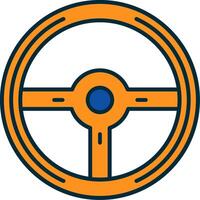 Steering Wheel Line Filled Two Colors Icon vector