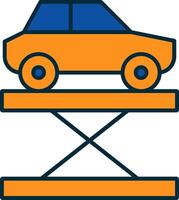 Car Lift Line Filled Two Colors Icon vector