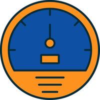 Speedometer Line Filled Two Colors Icon vector