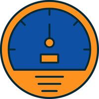 Speedometer Line Filled Two Colors Icon vector