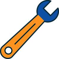 Wrench Line Filled Two Colors Icon vector