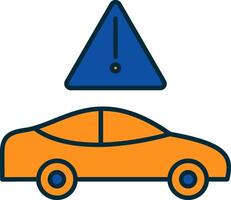 Traffic Jam Line Filled Two Colors Icon vector