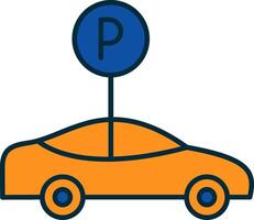 Parking Line Filled Two Colors Icon vector