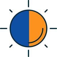 Sun Line Filled Two Colors Icon vector