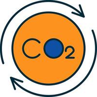 Carbon Cycle Line Filled Two Colors Icon vector