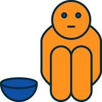 Hunger Line Filled Two Colors Icon vector