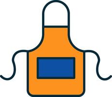 Apron Line Filled Two Colors Icon vector