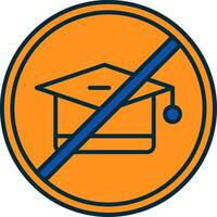 No Education Line Filled Two Colors Icon vector