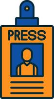 Press Pass Line Filled Two Colors Icon vector